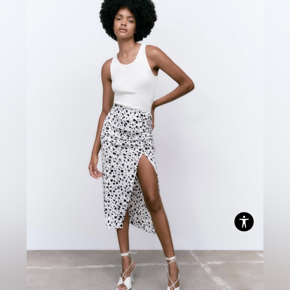 Zara Slip Animal Print Skirt